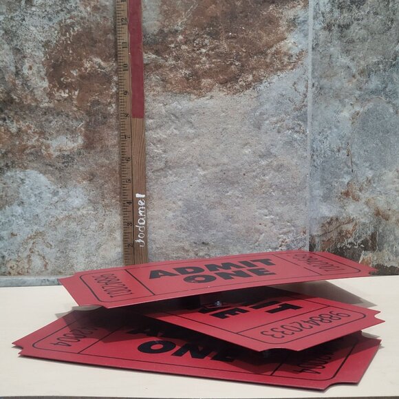 Admit One Red Stacked Tickets Metal 3D Layered Wall Art Sign Theater Movie Decor - Picture 10 of 13